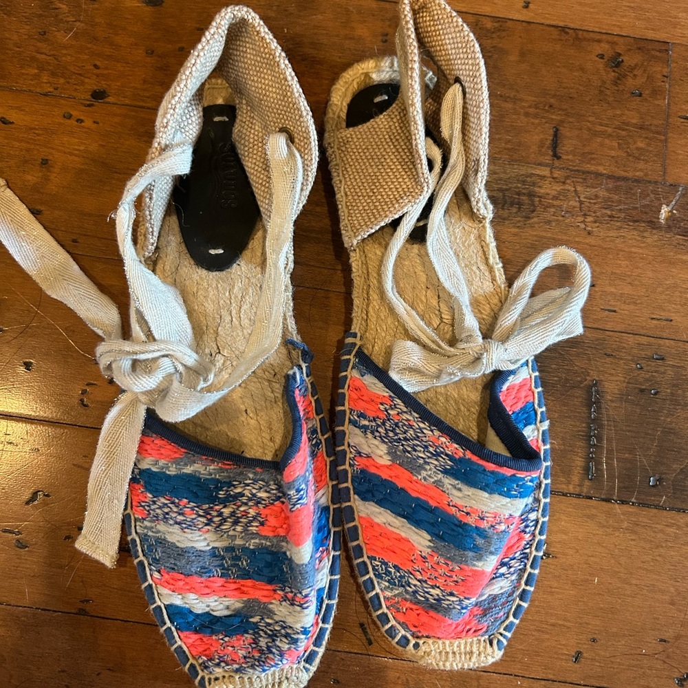 Colorful Soludos Espadrille Lace Tie Up Flats